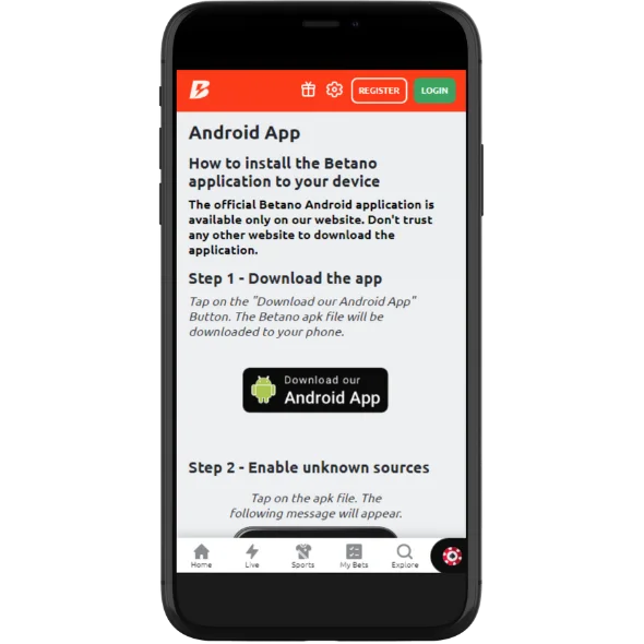 Betano Downloading registering app